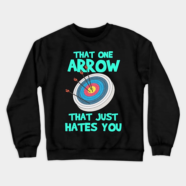 That One Arrow Archery Gift Product Archer Print Crewneck Sweatshirt by Linco